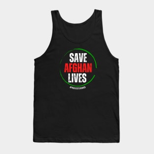 Save Afghan lives circle (back print, dark background) Tank Top